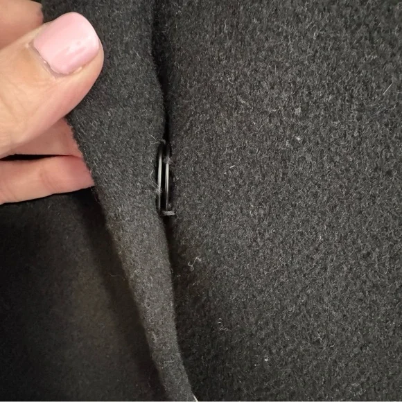 LOFT Black Wool Blend Funnel Neck Coat - Picture 5 of 8